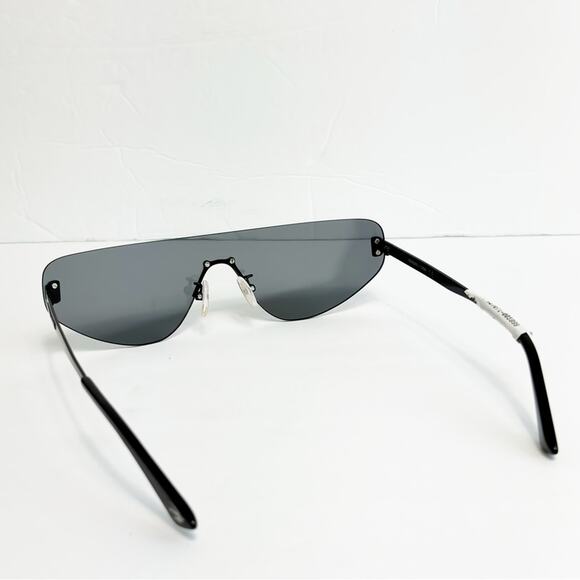 MCQ ALEXANDER MCQUEEN BLACK GREY SHIELD MQ0221S GREY BLACK SMOKE SUNGLASSES NEW - Picture 3 of 7